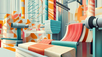 Explore textile manufacturing trends, innovative processes, and advancing production techniques in the industry. Snowwoven. Illustration