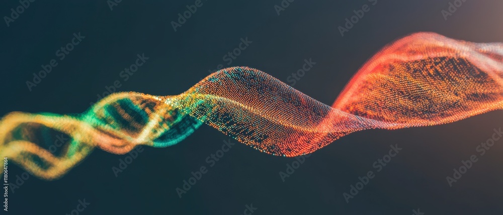 Poster abstract digital wave flowing through big data technology background