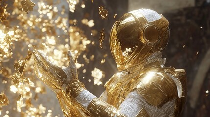 Golden Astronaut: A Journey into the Cosmos
