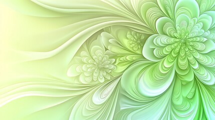 Abstract Green Floral Design with Soft Curves and Layers