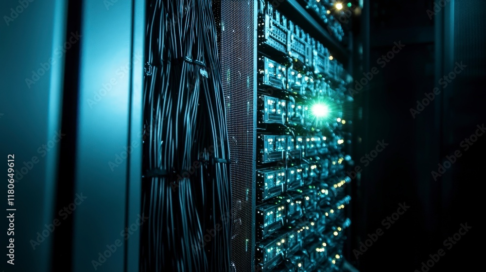Poster data center server room network technology high tech infrastructure