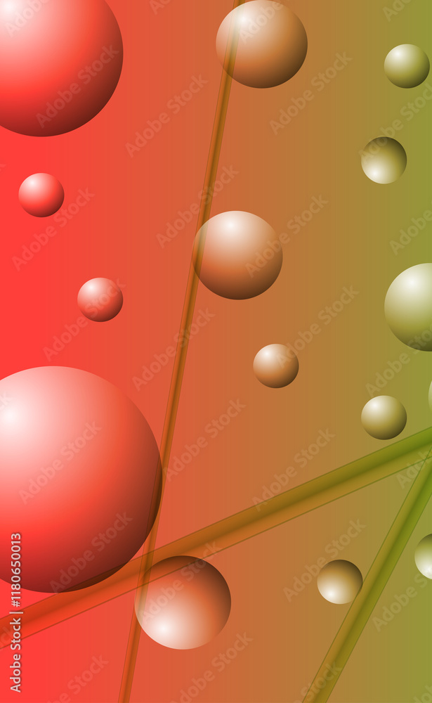 Poster vector abstract background liquid bubble circles on fluid gradient with shadows and lights effects s