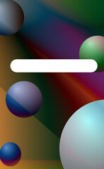 Vector abstract background liquid bubble circles on fluid gradient with shadows and lights effects shiny design templates for text