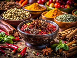 Macro Photography of Thai & Chinese Herbs in Ceramic Bowl â€“ Oriental Marketplace Spices