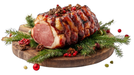 Collection of PNG. Christmas ham, isolated on a transparency background.