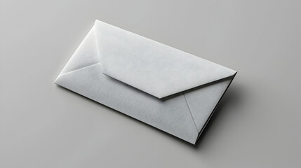 White envelope mockup, studio shot, neutral background, design template.