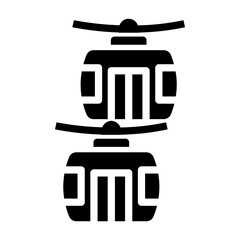 Obraz premium cable car cabin Solid icon