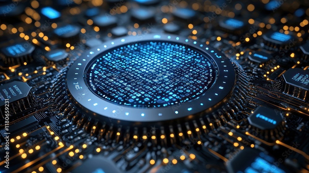 Poster digital core: a futuristic glimpse into the heart of advanced technology