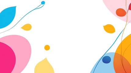 Abstract Colorful Shapes And Leaves Design