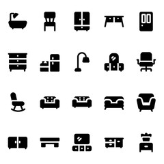 Furniture solid style, perfect for user interface projects