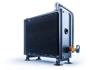 Industrial-grade heat exchanger, isolated, factory cooling system. isolated on white background