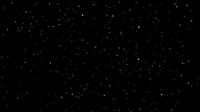 Glittering Sparkle Stars Particle Overlay. Alpha transparent background.