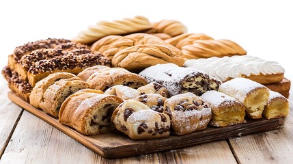 Fototapeta premium A variety of delicious and tasty international food isolated on white background