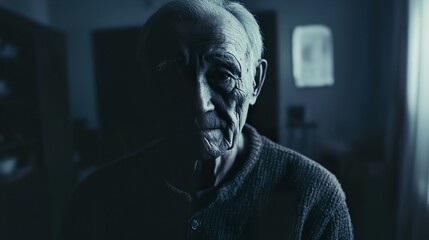 Pensive Portrait of an Elderly Man: A Study in Aging and Life