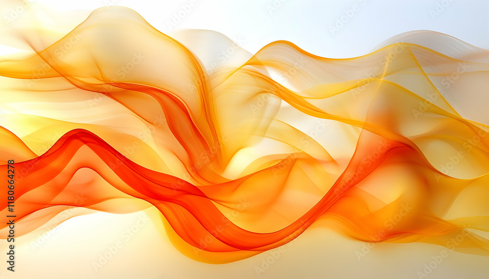 Aufkleber abstract image of flowing orange and yellow fabric, creating dynamic waves and curves. ideal for des