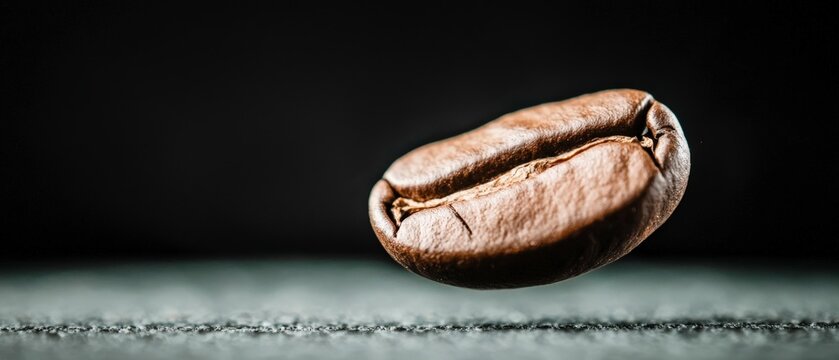 Roasted Coffee Bean  Closeup  Dark Background  Food Photography  Aromatic  Caffeine  Bever