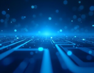 Futuristic Digital Circuit Landscape