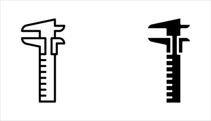 Vernier Caliper icon set. Measuring and marking tools vector illustration on white background