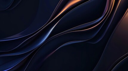 Fototapeta premium Beautiful Dark Blue Silk Satin Background with Soft Folds on Shiny Fabric. Luxury Background with Space for Design. Web Banner. Flat Lay, Table Top View.