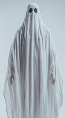 Spooky Ghost Figure  Halloween Costume  White Sheet  Supernatural  Eerie  Phantom  Spectra