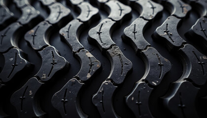 Obraz premium Aggressive Off-road Tire Tread Pattern Close-up