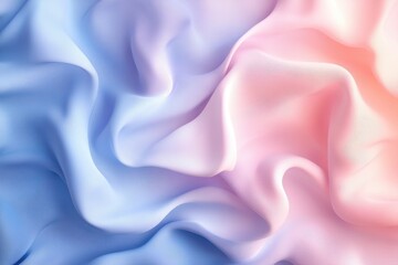 Fototapeta premium Soft pastel pink and blue fabric drapes. Ideal for fashion, beauty, or branding; evokes gentle, calming feelings.