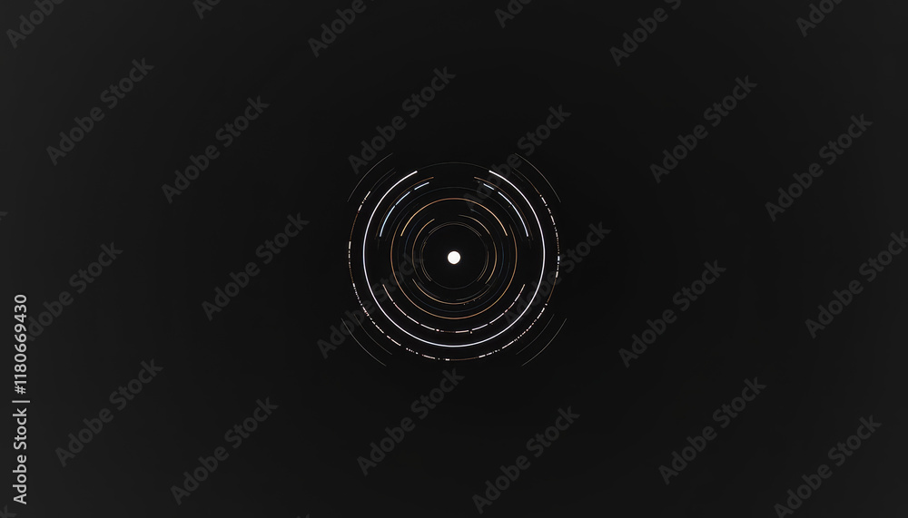Poster minimalist circular radio wave pattern