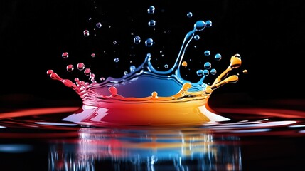 Splashes of Rainbow Colors in Dynamic Liquid Motion