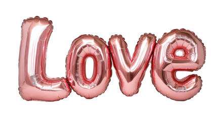 Pink Balloons Spelling Love.