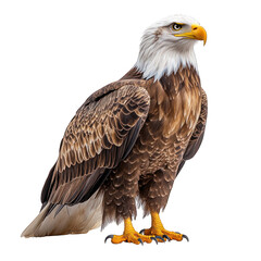 Obraz premium A majestic bald eagle standing proudly with detailed feathers.