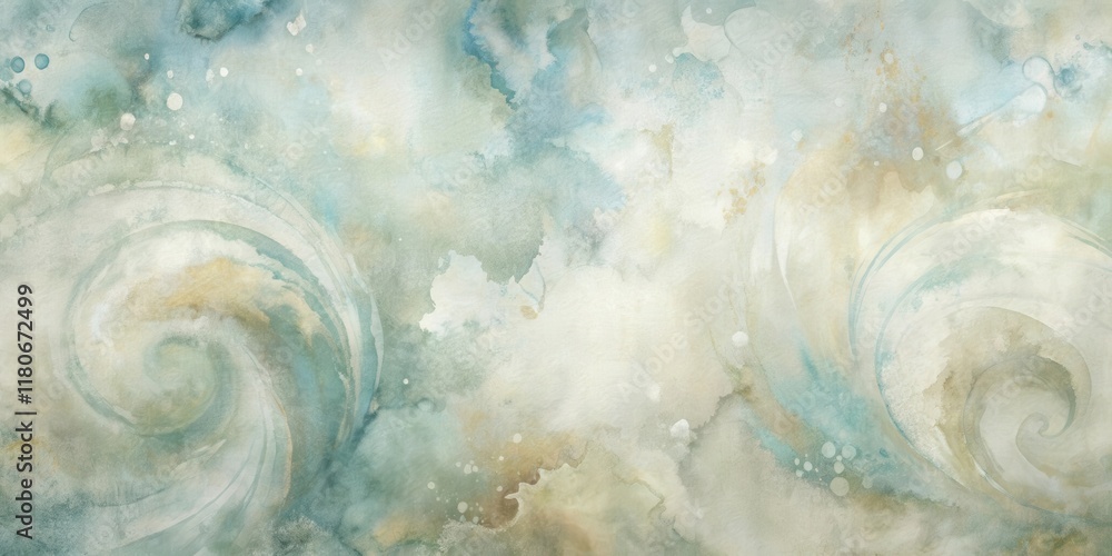 Canvas Prints serene whirlwind abstract watercolor painting with subtle swirls and soft color palette