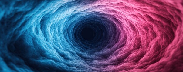A mesmerizing swirl of blue and pink hues forms a captivating vortex, evoking a sense of depth and movement.
