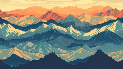 andes mountain seamless pattern wallpaper
