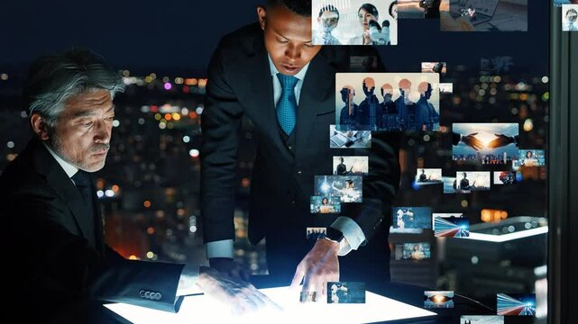 video, image generation ai, future, science fiction, business, content, digital, screen, dx, image, movie, science, research, businessperson, people, businessman, meeting, news, reporting, menu, libra