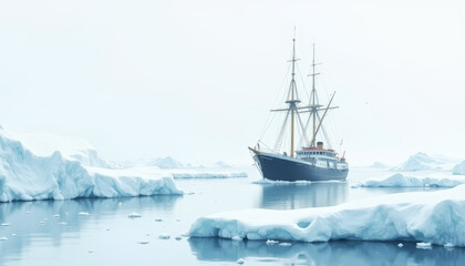 Historic Ship Frozen in Arctic Ice