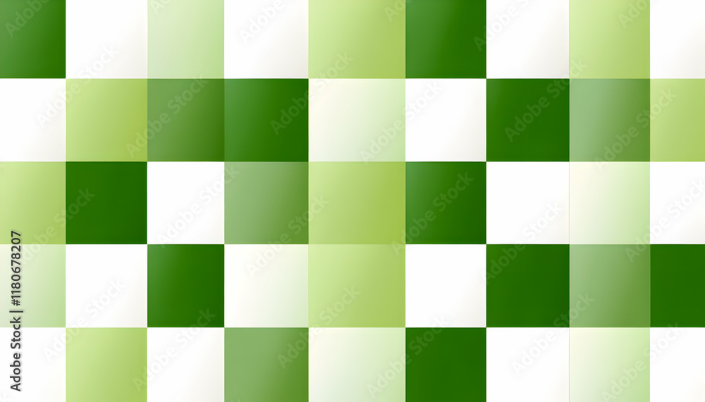 Poster abstract green and white checkered pattern, gradient squares background texture. ideal for websites,