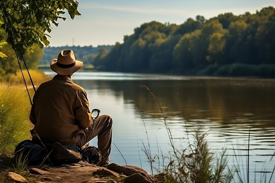 Man Fishing by the River