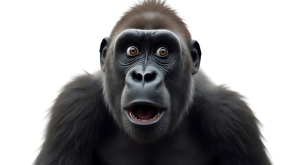 Obraz premium Astonished Gorilla Close-Up: A Captivating Portrait