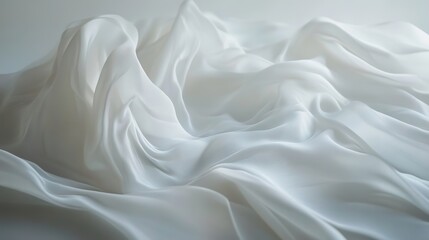 White cloth background abstract with soft waves