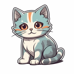 Cute Baby Cat Sticker vector illustration