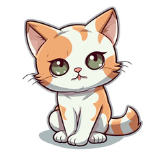 Cute Baby Cat Sticker vector illustration