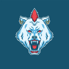 Punk Haired Monster Head Illustration