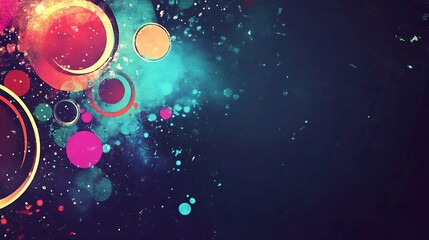 Abstract Colorful Circles And Splashes Background
