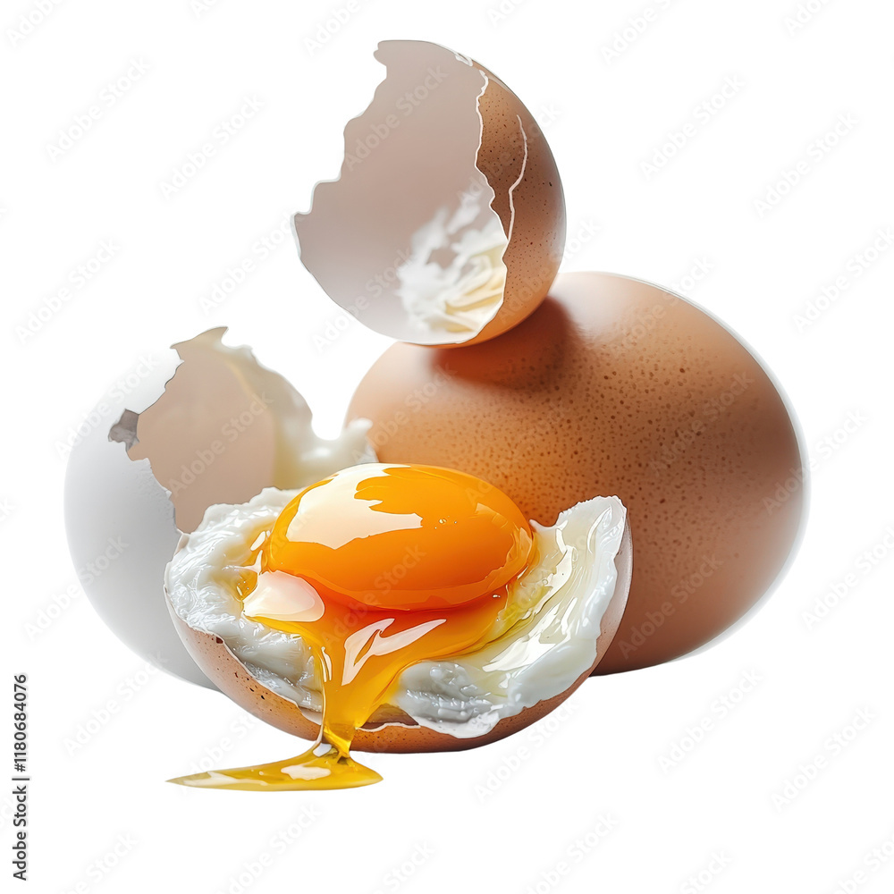 Aufkleber delicate egg with cracked resting on soft surface evokes fragility and new beginnings in a natural s