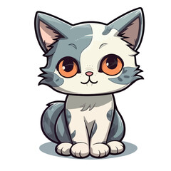 Cute Baby Cat Sticker vector illustration