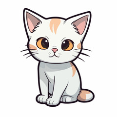 Cute Baby Cat Sticker vector illustration
