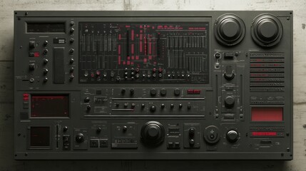 Fototapeta premium High-tech gray interface with holographic overlays, futuristic UI 