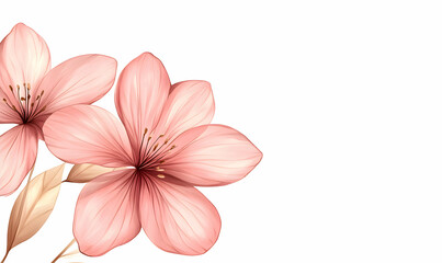 Delicate blush pink flowers, botanical illustration, elegant floral design, perfect for wedding invitations, feminine aesthetic,  greeting cards, or website banners.