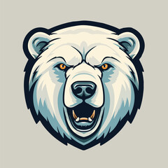 Polar Bear Head Sports Mascot Logo vector illustration