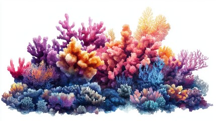 Vibrant coral reef underwater landscape of colorful ocean depths and nature's artistic perspective
